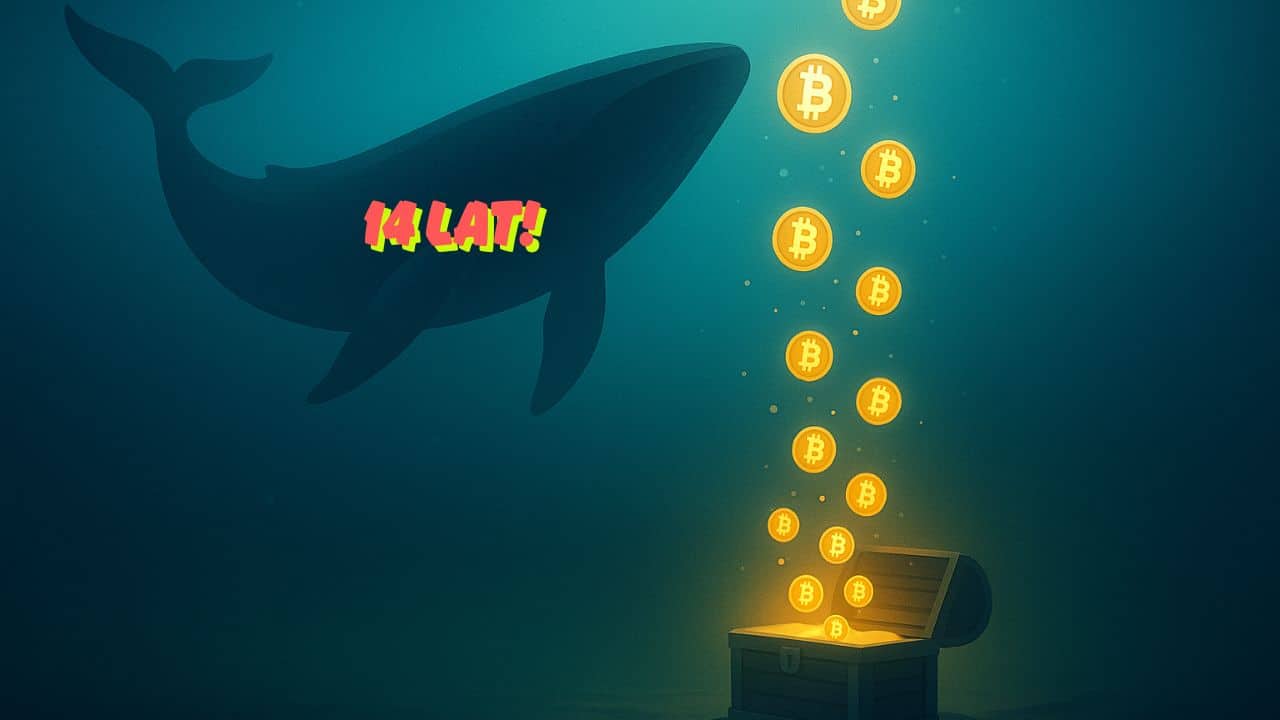 wieloryb z ery satoshiego, bitcoiny w tle