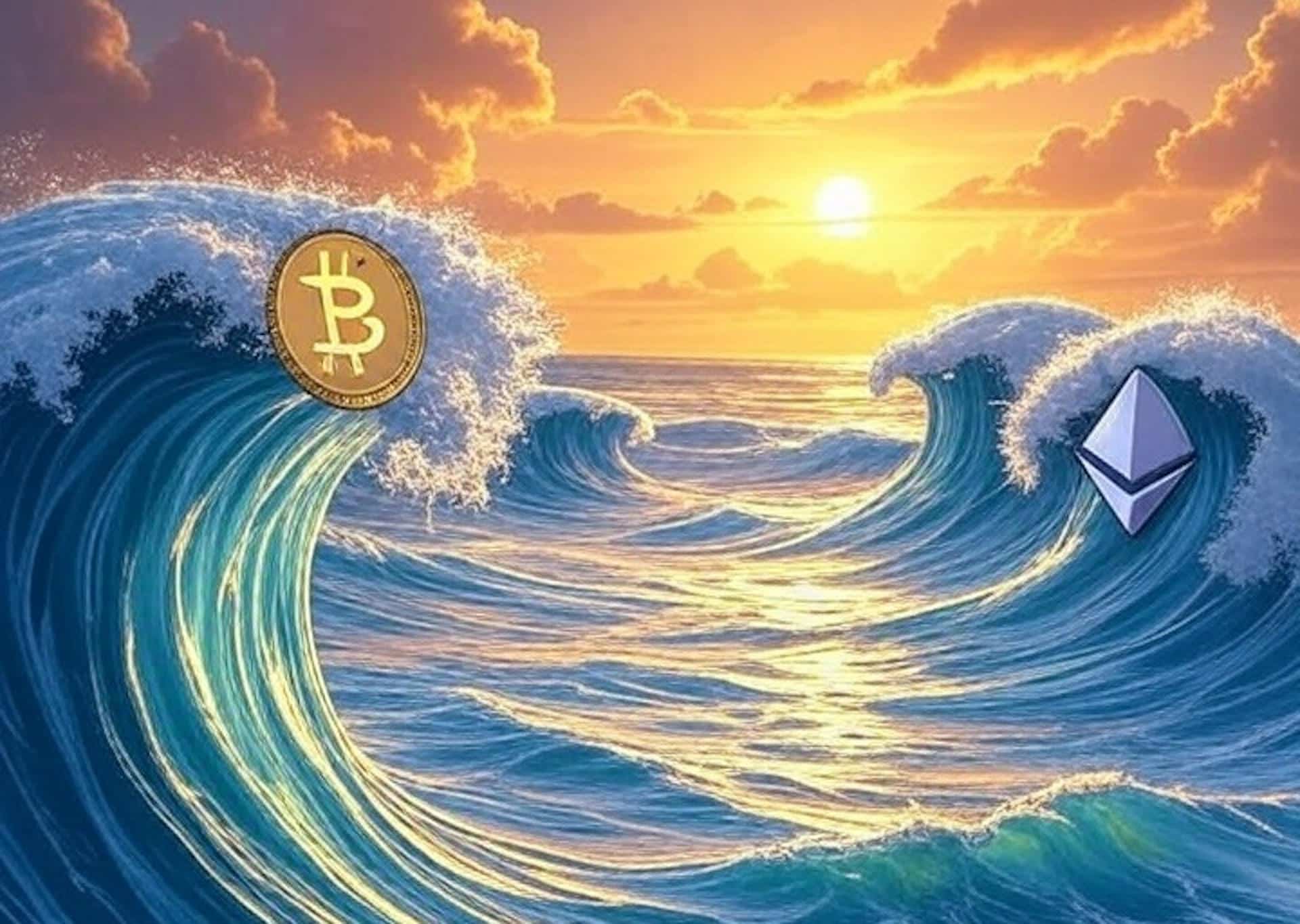 Bitcoin i Ethereum na falach