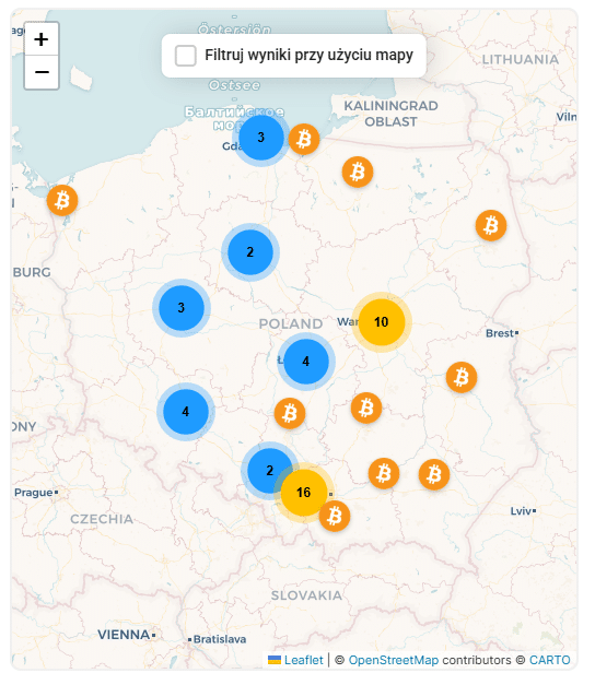 Mapa bitomatów polskiego operatora FlyingAtom, źródło: tamże