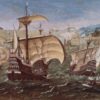 Obraz – portugalski galeon na morzu