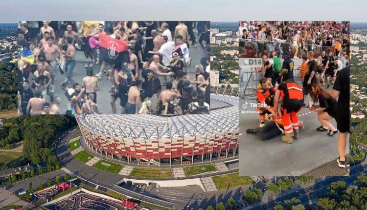 Skandal na Stadionie Narodowym. Banderowskie flagi i atak na pracowników stadionu