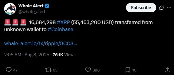 Post Whale Alert na X.