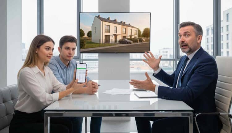 deweloper w biurze z klientami