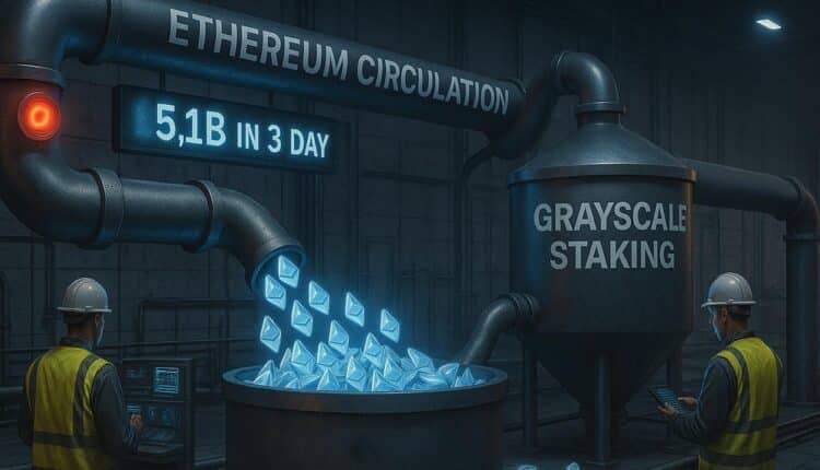 Nadchodzi szok podażowy? Grayscale stakuje 5,1 mld USD na Ethereum w 3 dni