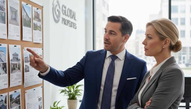 agenci nieruchomości w biurze