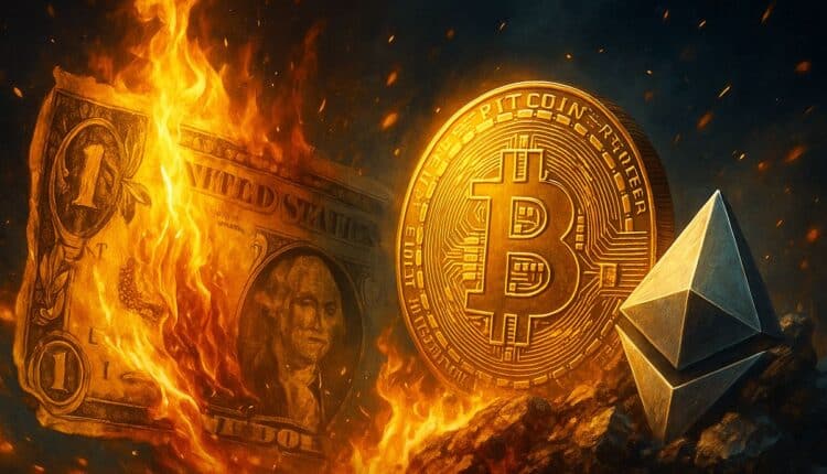 Papierowy pieniądz płonie. Szef Pantera Capital: „To jeden wielki trade, fiat w dół, krypto w górę”