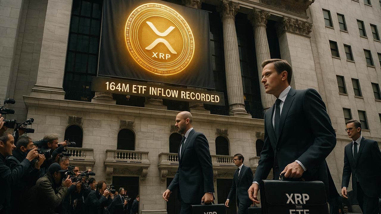 Prognoza ceny XRP w związku z odnotowywaniem przez ETF-y nowych napływów o wartości 164 mln USD.