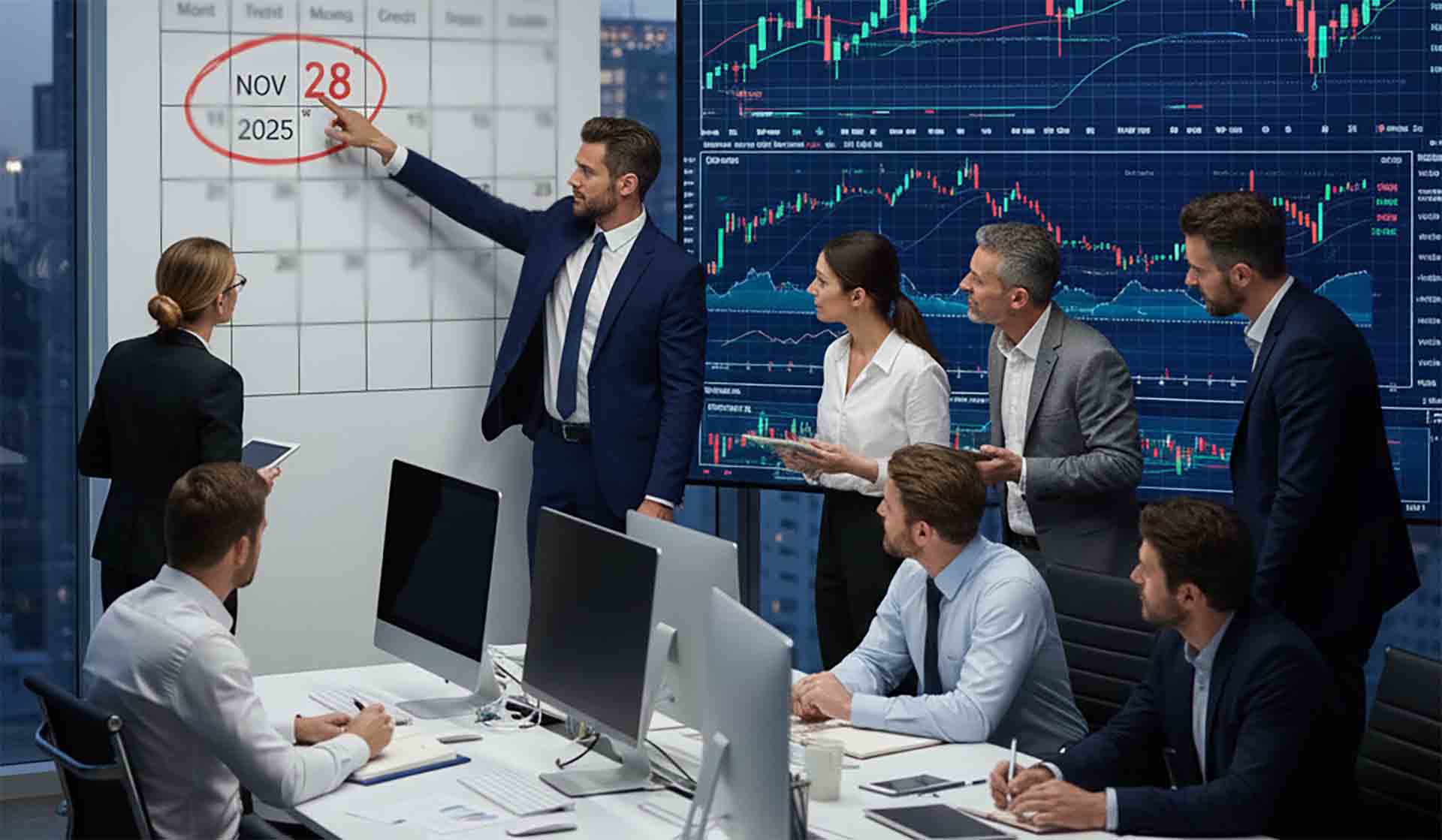 analitycy Bitcoina w biurze