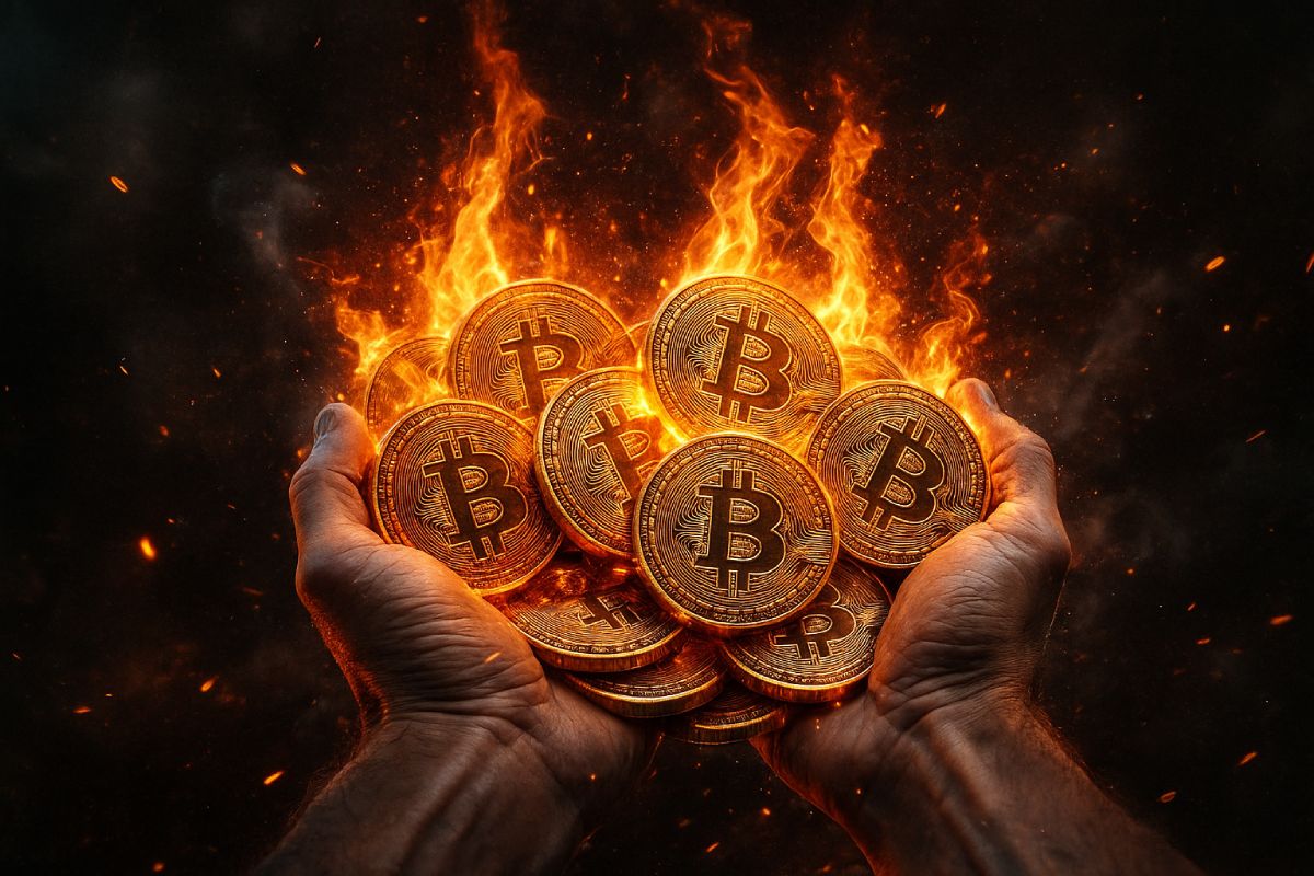 bitcoin burning hands
