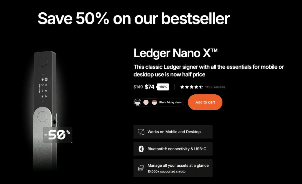 ledger nano x black friday oferta