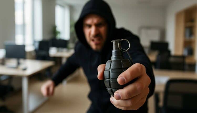 Próbował napaść na giełdę kryptowalut z atrapami granatów. Został zatrzymany