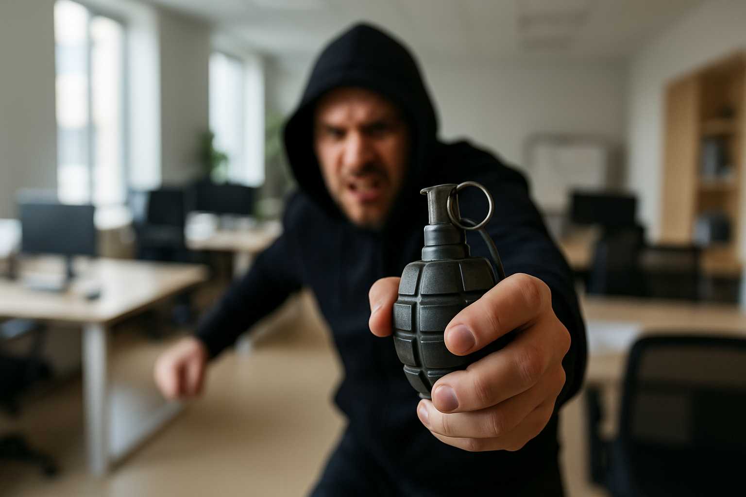 Próbował napaść na giełdę kryptowalut z atrapami granatów. Został zatrzymany