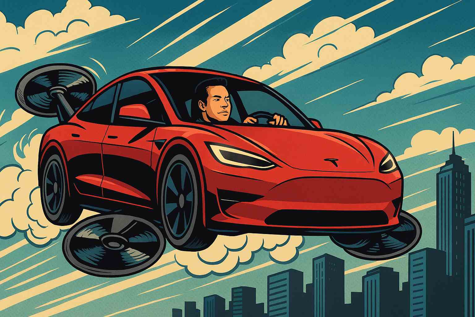 Tesla wypuści latający samochód jeszcze w 2025 roku