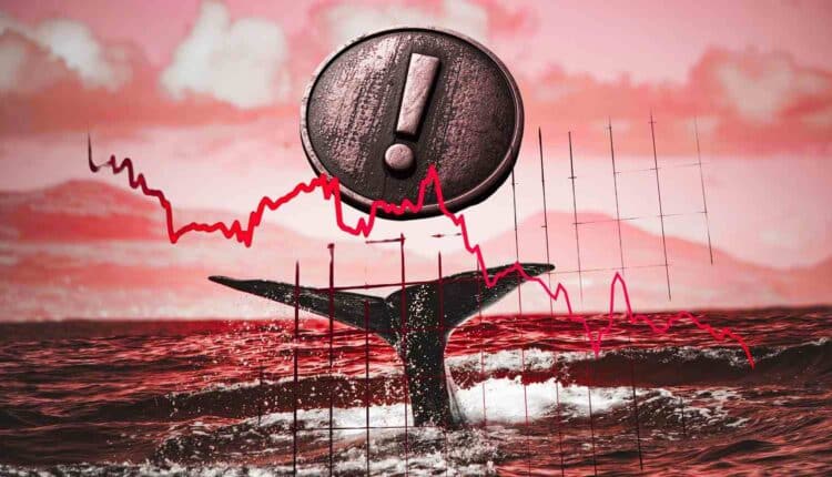 Wieloryby sprzedają topowy token. Wykres pokazujący spadek.