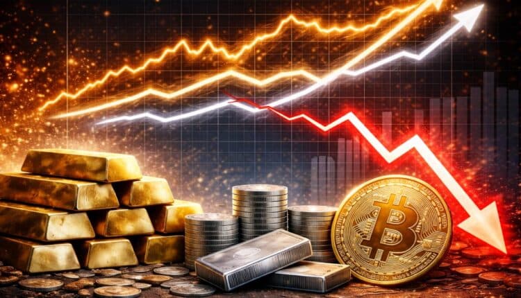 Złoto i srebro odjechały, Bitcoin stoi w miejscu. Ale to już było! Zwiastun rynku byka?