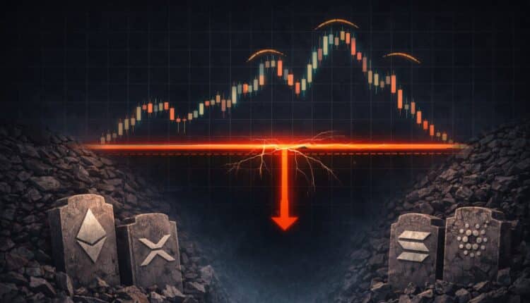 Altcoiny balansują na cienkiej linie. Ten wykres ostrzega przed czymś większym