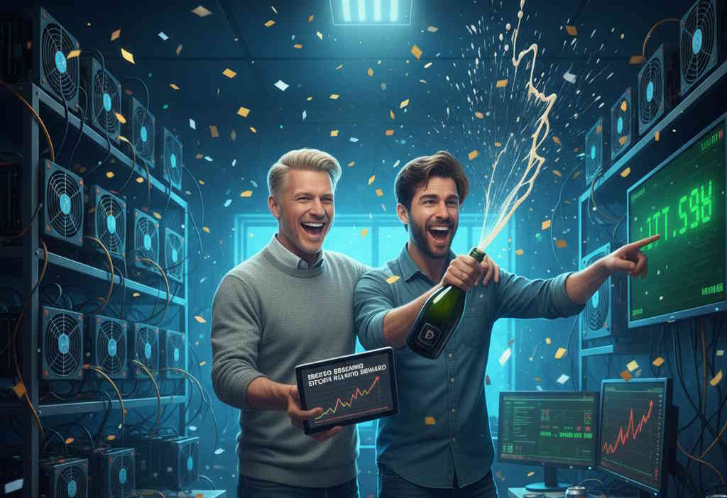 górnicy Bitcoin świętują