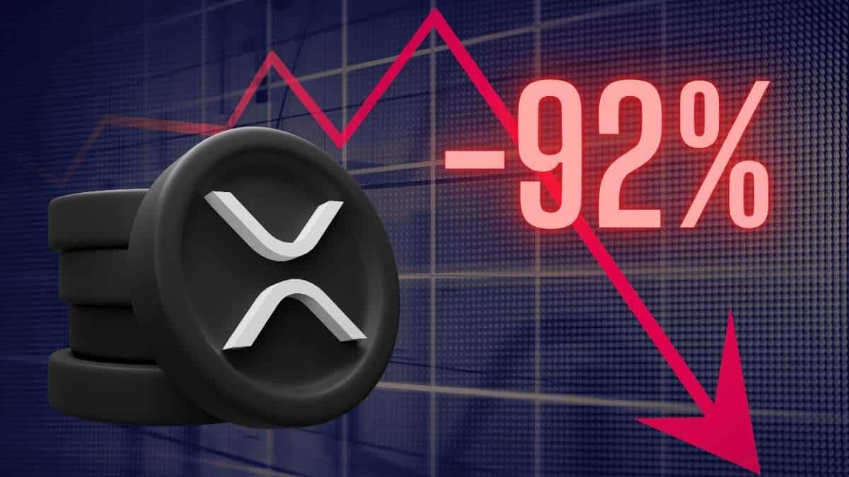 XRP notuje 92% spadek ważnego wskaźnika.