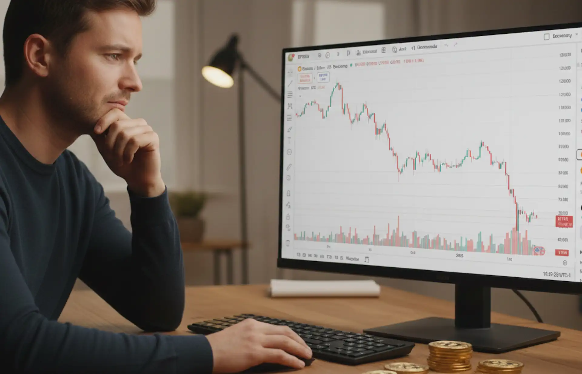 wartość kryptowaluty Bitcoin spada