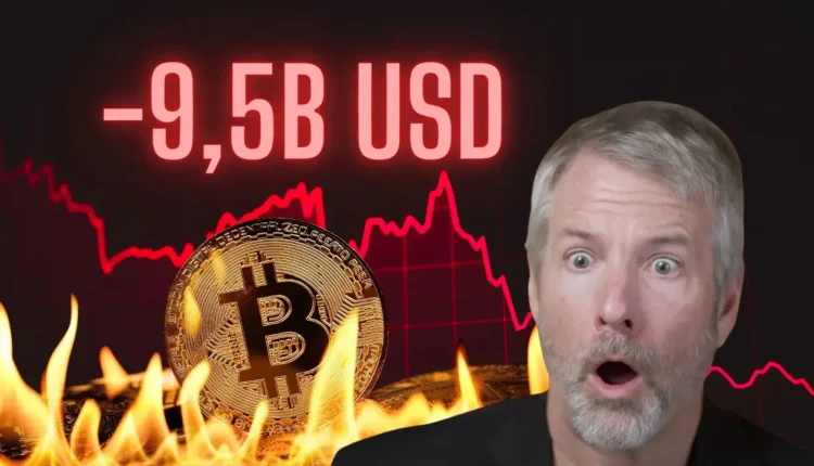 Cena Bitcoina mocno spada, a Michael Saylor notuje coraz większe straty. Znowu sprzeda BTC?
