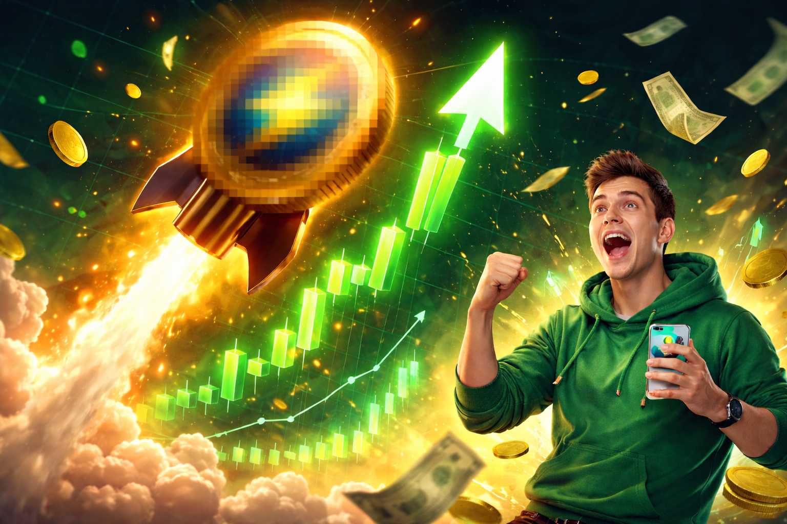 token rośnie jak szlaony