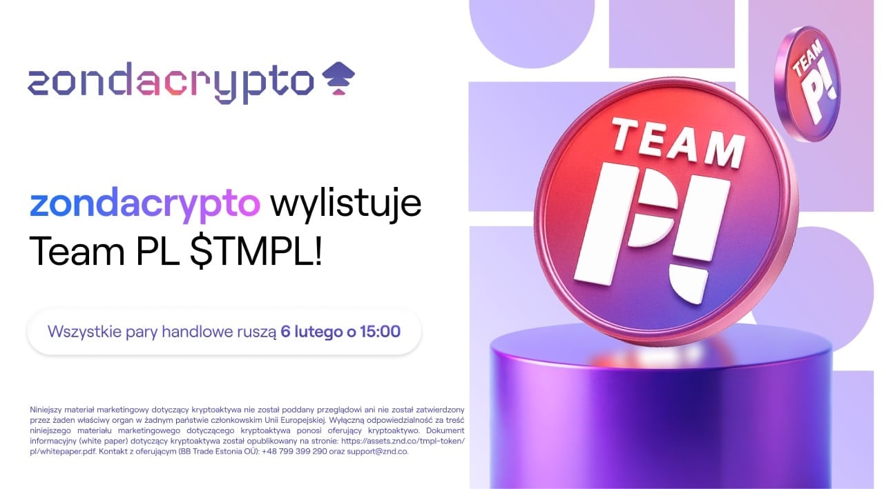 Listing TMPL na zondacrypto. Start już 6 lutego