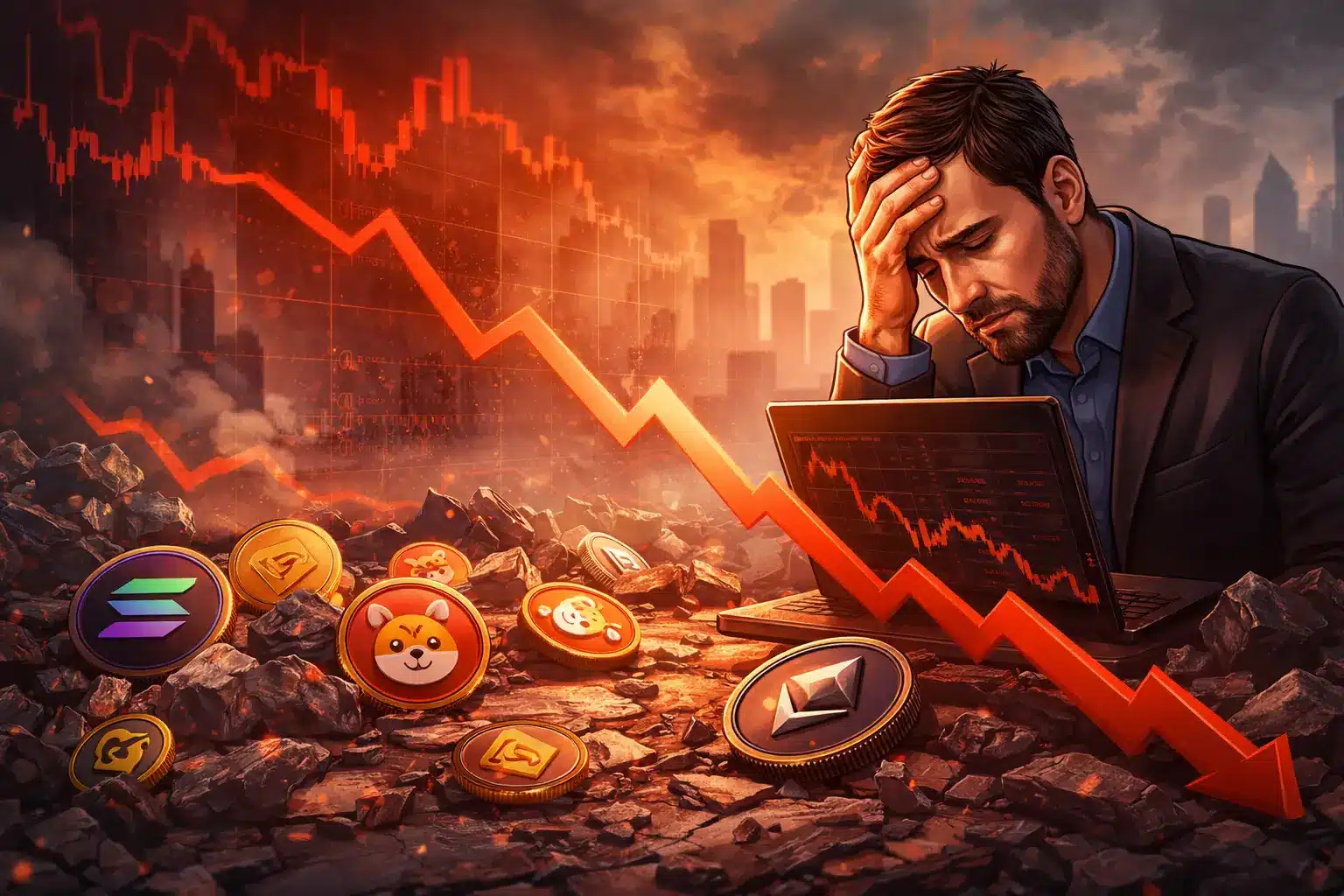 Altcoiny w rozsypce. Skala spadków większa niż w poprzedniej bessie