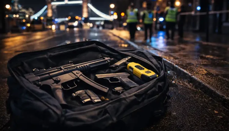 Broń porzucona na ulicy Londynu. Ochrona burmistrza zostawia karabin i pistolet na chodniku