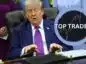 Donald Trump podpisuje executive order, w tle wykres SP500