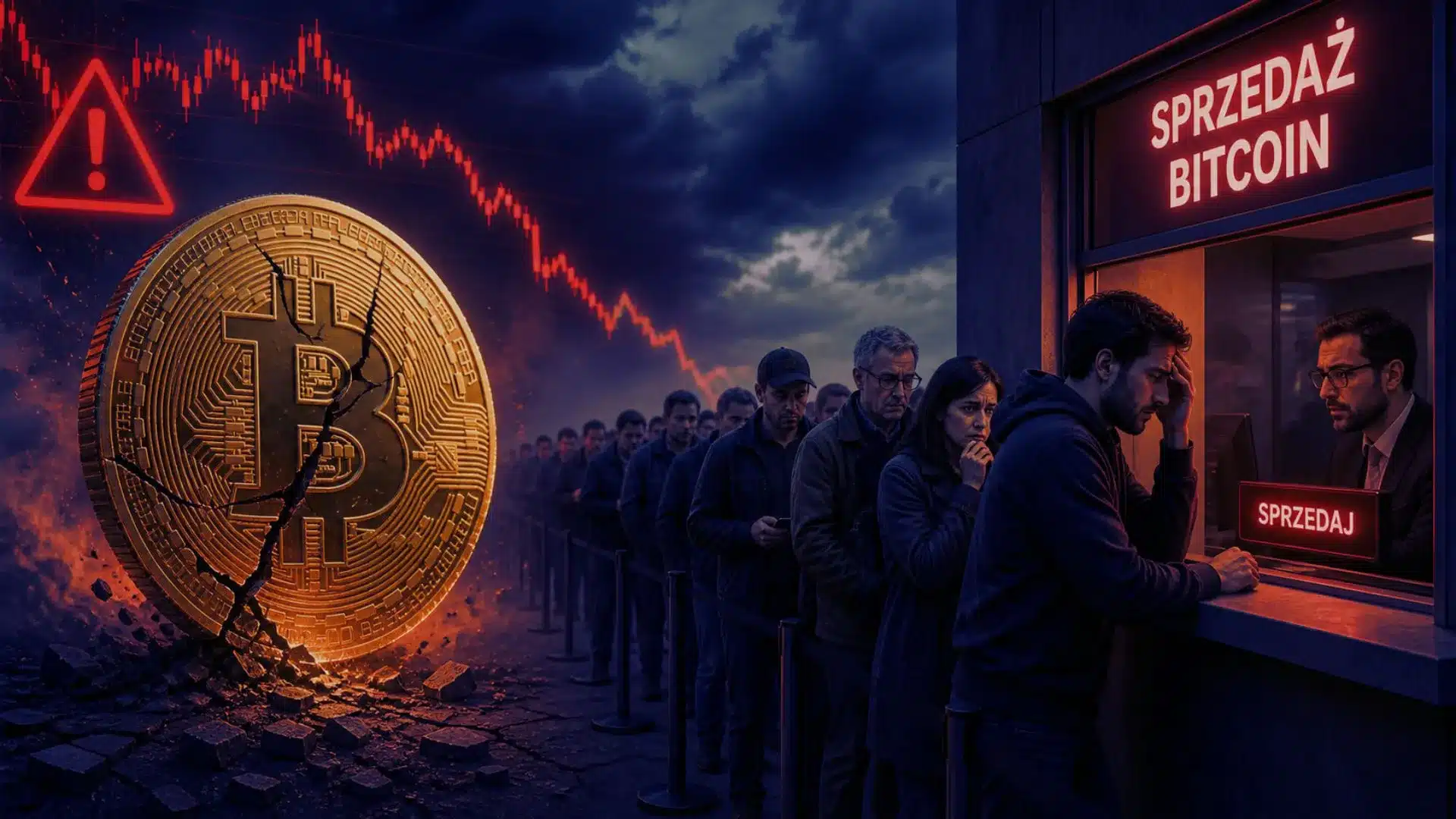 Bitcoin zagrożony spadkiem po masowej wyprzedaży.