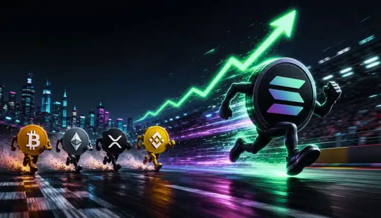 Pod tym względem Solana zdeklasowała konkurencję. Bitcoin, Ethereum, XRP i BNB w tyle