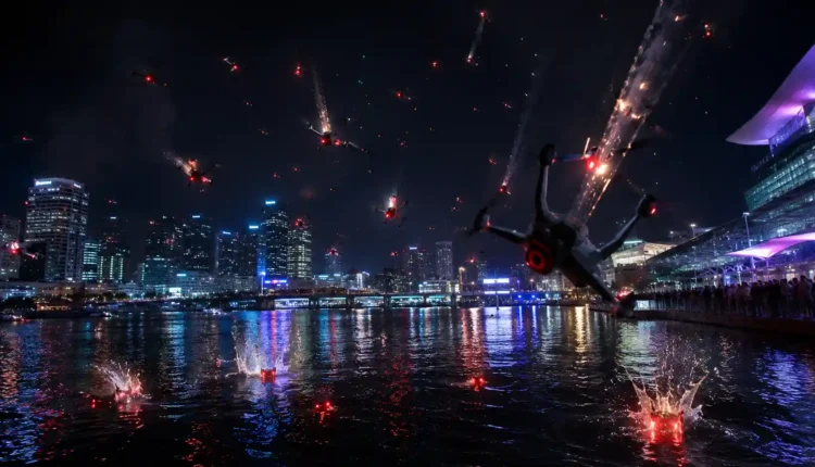 Na Sydney spadły drony. Spektakularna katastrofa podczas pokazu (WIDEO)
