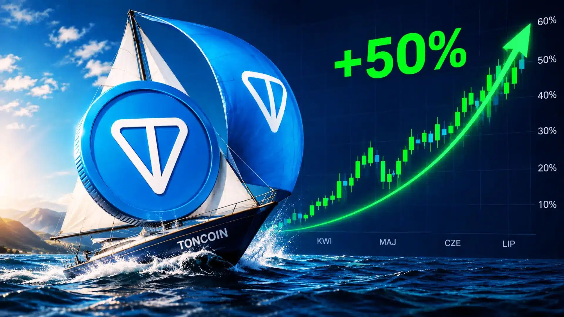 Toncoin łapie wiatr w żagle i rośnie o ponad 50%.
