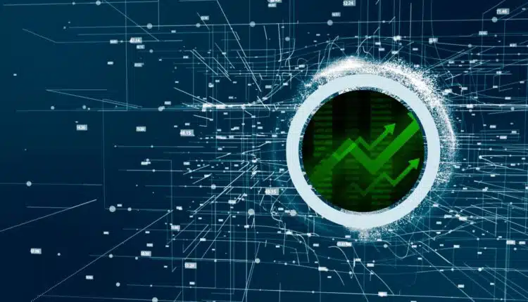 grafika AI blockchain wzrosty giełdowe