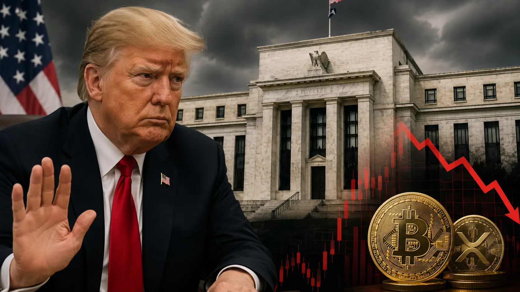 Trump ostrzega Fed. Rynki boją się podwyżki stóp, a Bitcoin znalazł się pod presją