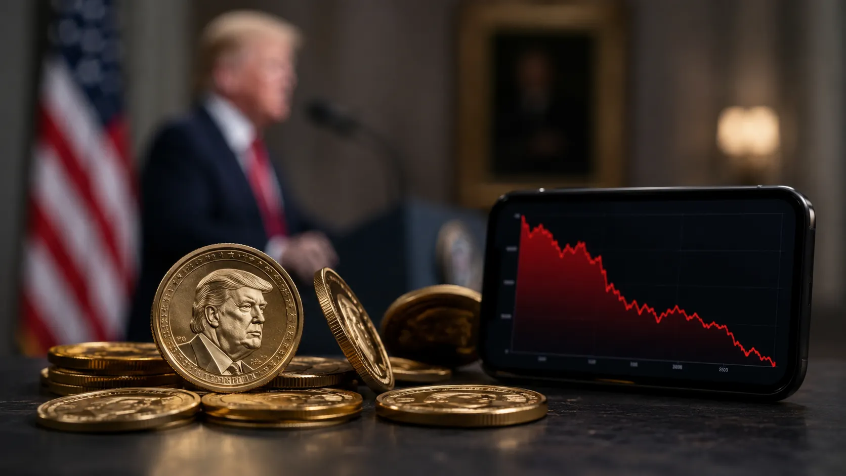 Prawie milion inwestorów straciło 3,8 mld USD na tokenie Trumpa