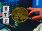 Ethereum i logo ETF na tle wykresów giełdowych.