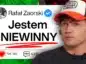 Rafał Zaorski na tle postu w social mediach