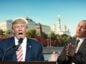 Donald Trump przemawia, Putin, w tle Kremla