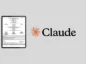 Logo Claude na szarym tle, tablet z prospektem emisyjnym Anthropica na ekranie