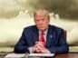 Donald Trump na tle wybuchu atomowego