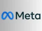 Logo korporacji Meta na biało szarym tle.