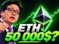 Tom Lee stojący na tle zielonego wykresu z logiem Ethereum