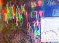 Zdjęcie wykresu świeczkowego na tle amerykańskich dolarów. Naniesiony wykres S&P 500 na nowym ATH
